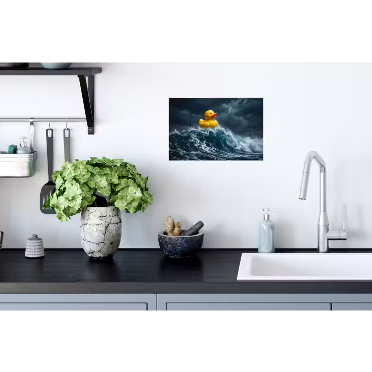 Muursticker - Storm - Badeend - Golven — 2