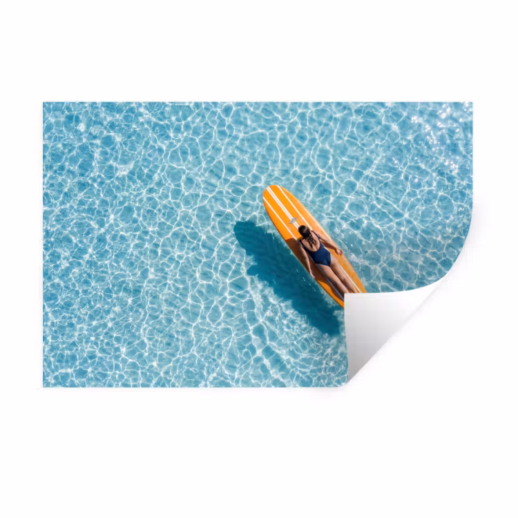 Muursticker - Surfboard - Water - Badpak - Oranje — 1