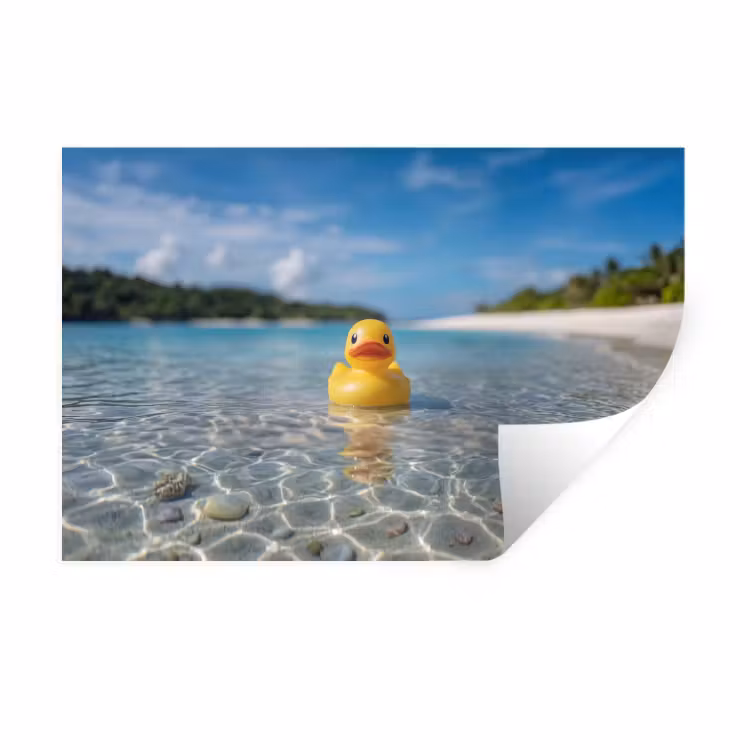 Muursticker - Tropisch - Badeend - geel — 1