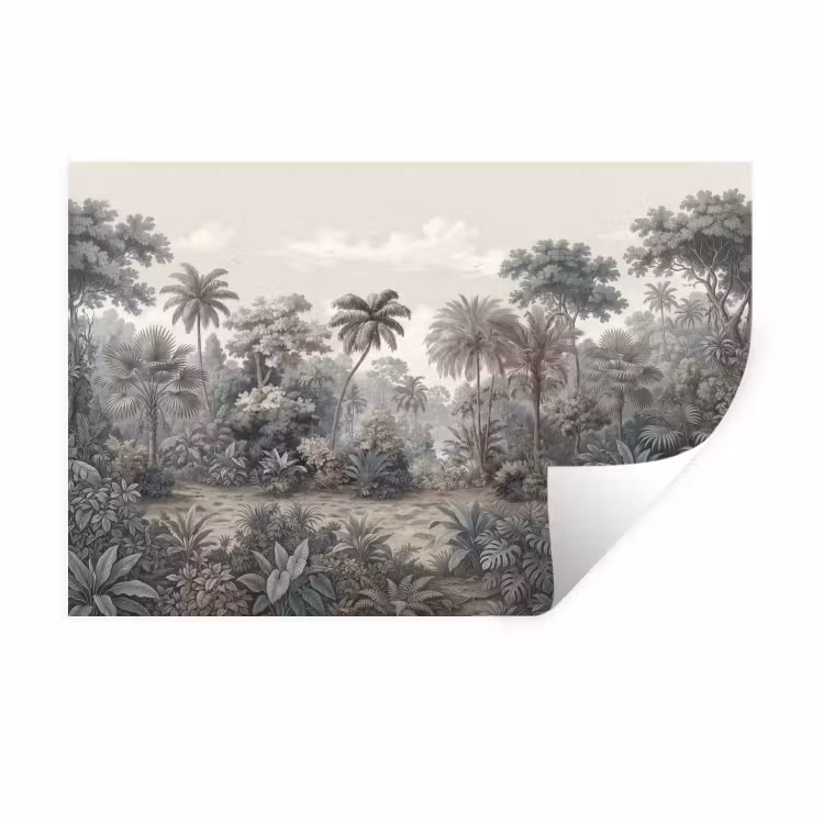 Muursticker - Tropisch - Landschap - Illustratie — 1
