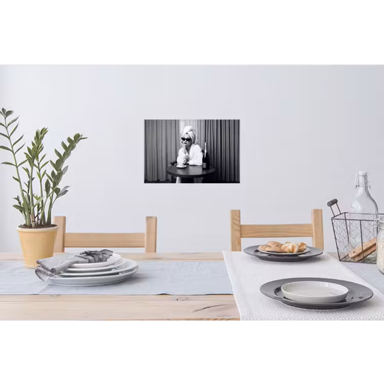 Muursticker - Vrouw - Bubbels - Zwart - Wit — 3