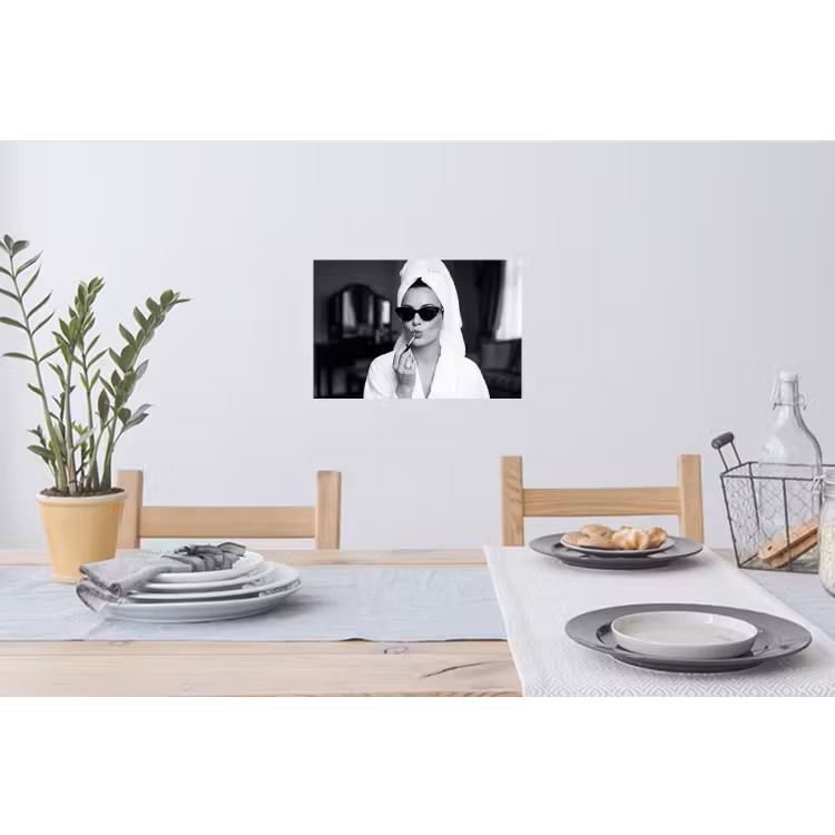 Muursticker - Zonnebril - Vrouw - Zwart - Wit — 3