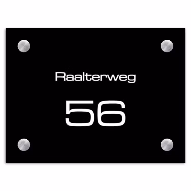 Naambordje voordeur - Rechthoek - Effen - Zwart - Modern — 1