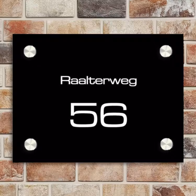 Naambordje voordeur - Rechthoek - Effen - Zwart - Modern — 4