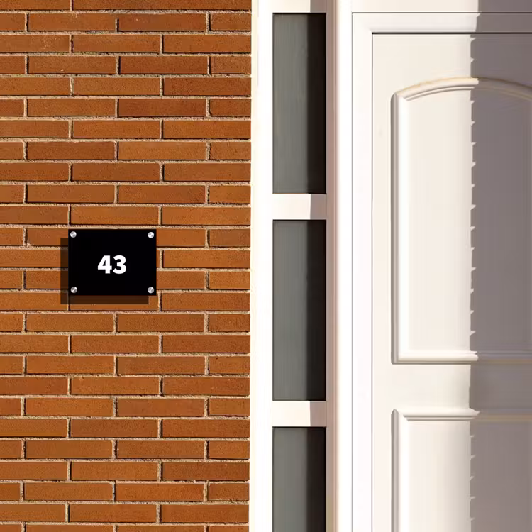 Naambordje voordeur - Rechthoek - Effen - Zwart - Traditioneel — 3