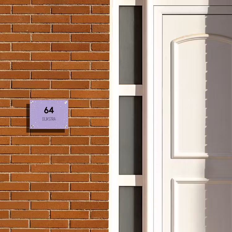 Naambordje voordeur - Rechthoek - Paars met stippen - Modern — 3