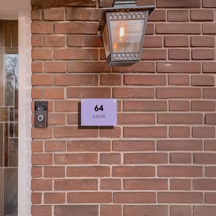 Naambordje voordeur - Rechthoek - Paars met stippen - Modern — 5