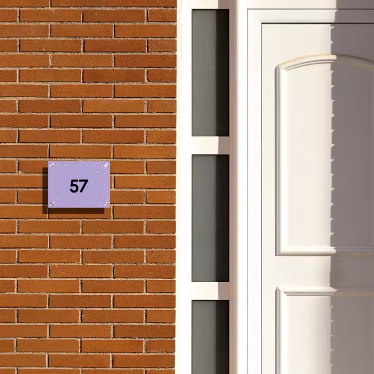 Naambordje voordeur - Rechthoek - Paars met stippen - Traditioneel — 3