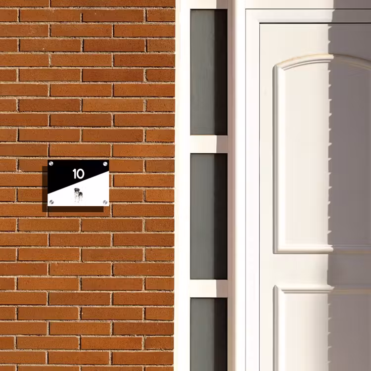 Naambordje voordeur - Rechthoek - Zwart wit - Huisdier - Stabijhoun — 3