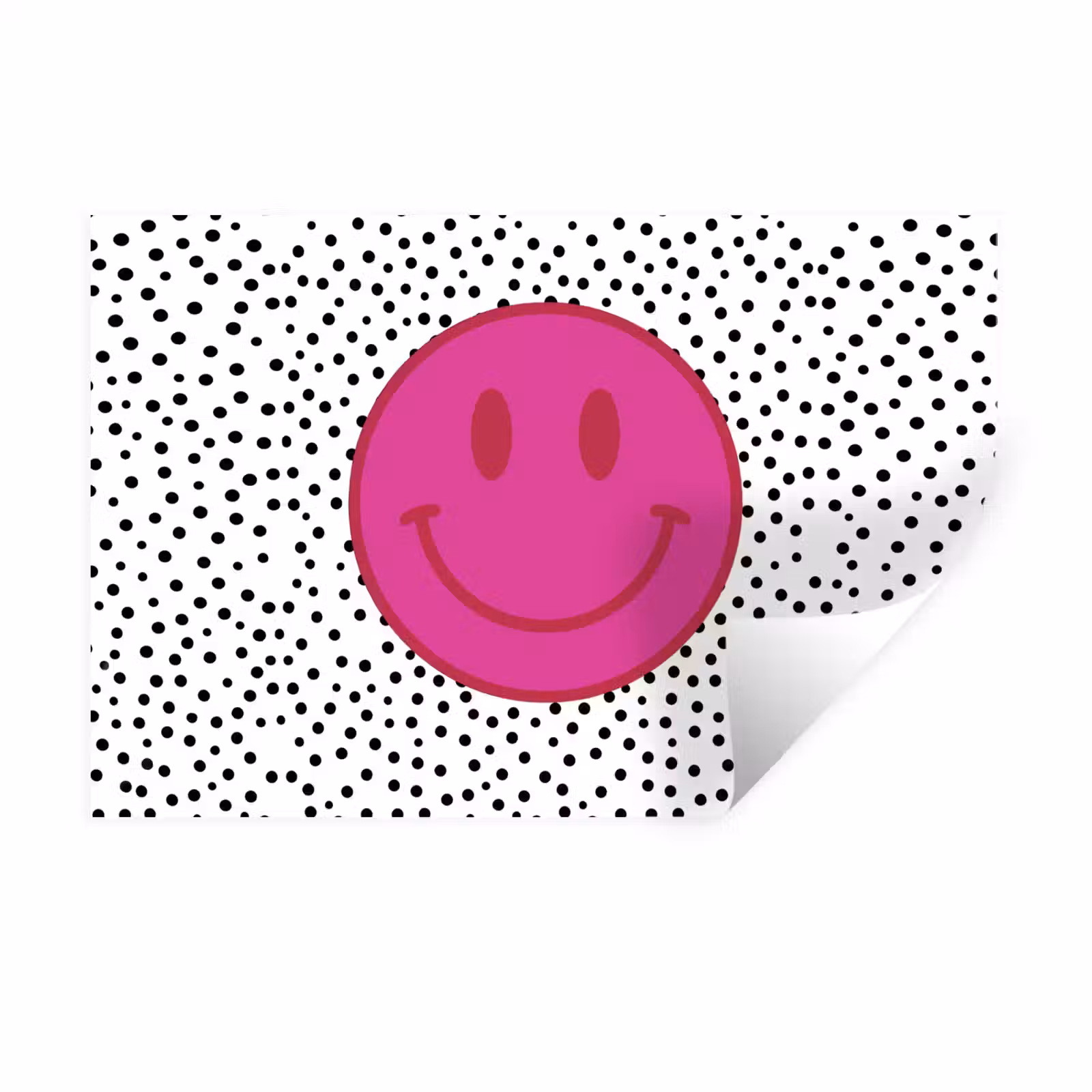 Muursticker - Smiley - Roze - Stippen — 1