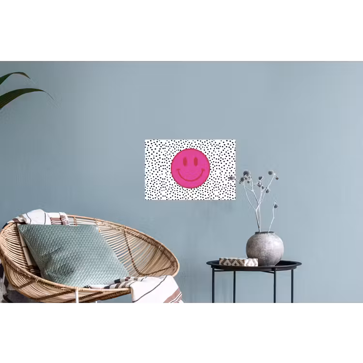 Muursticker - Smiley - Roze - Stippen — 4