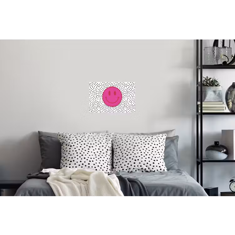 Muursticker - Smiley - Roze - Stippen — 5