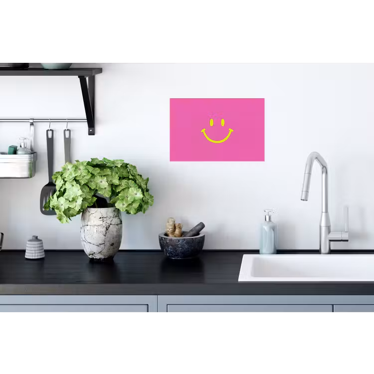 Muursticker - Smiley - Vrolijk - Roze — 2