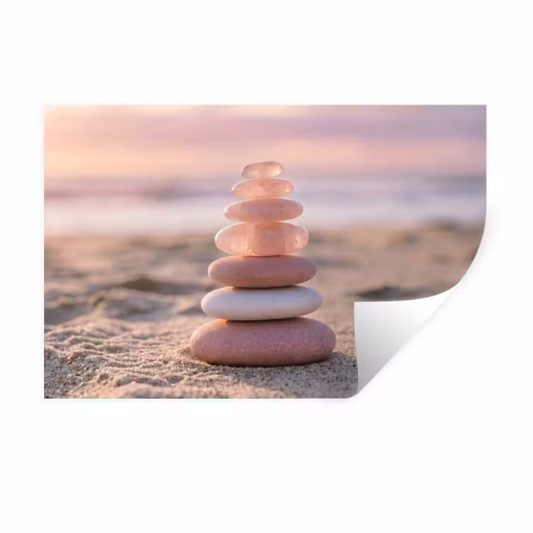 Muursticker - Stenen - Zand - Roze — 1