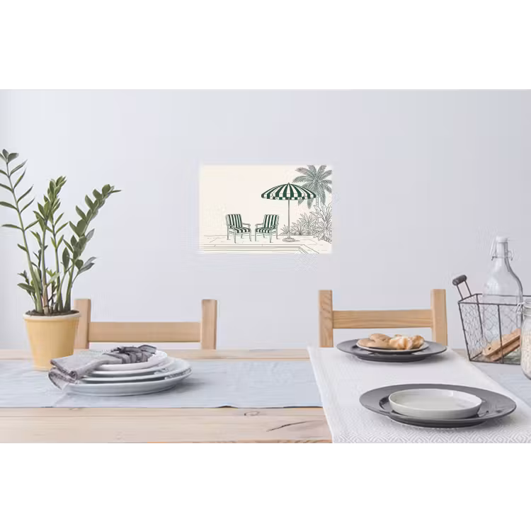 Muursticker - Terras - Illustratie - Groen — 3