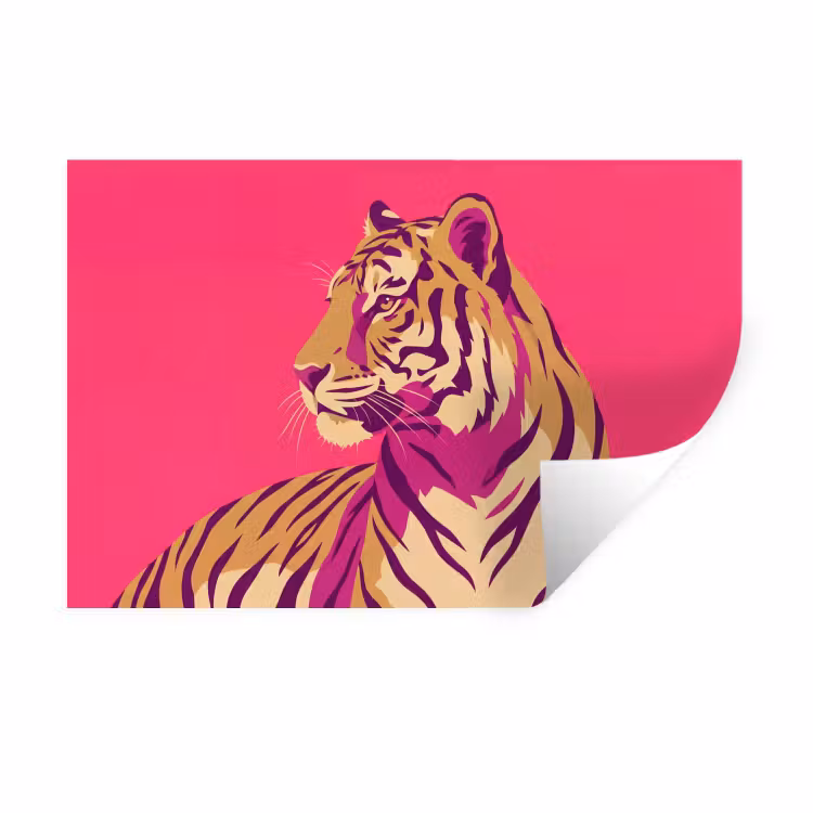 Muursticker - Tijger - Modern - Neon — 1