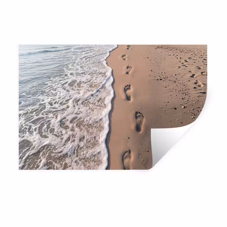 Muursticker - Voetstappen - Vloedlijn - Zee — 1