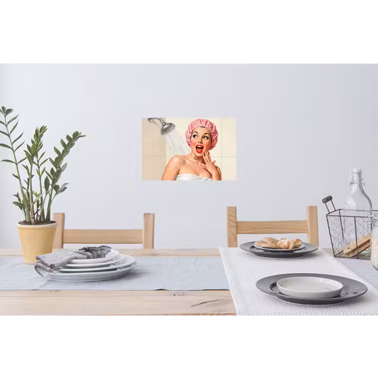 Muursticker - Vrouw - Douche - Roze — 3
