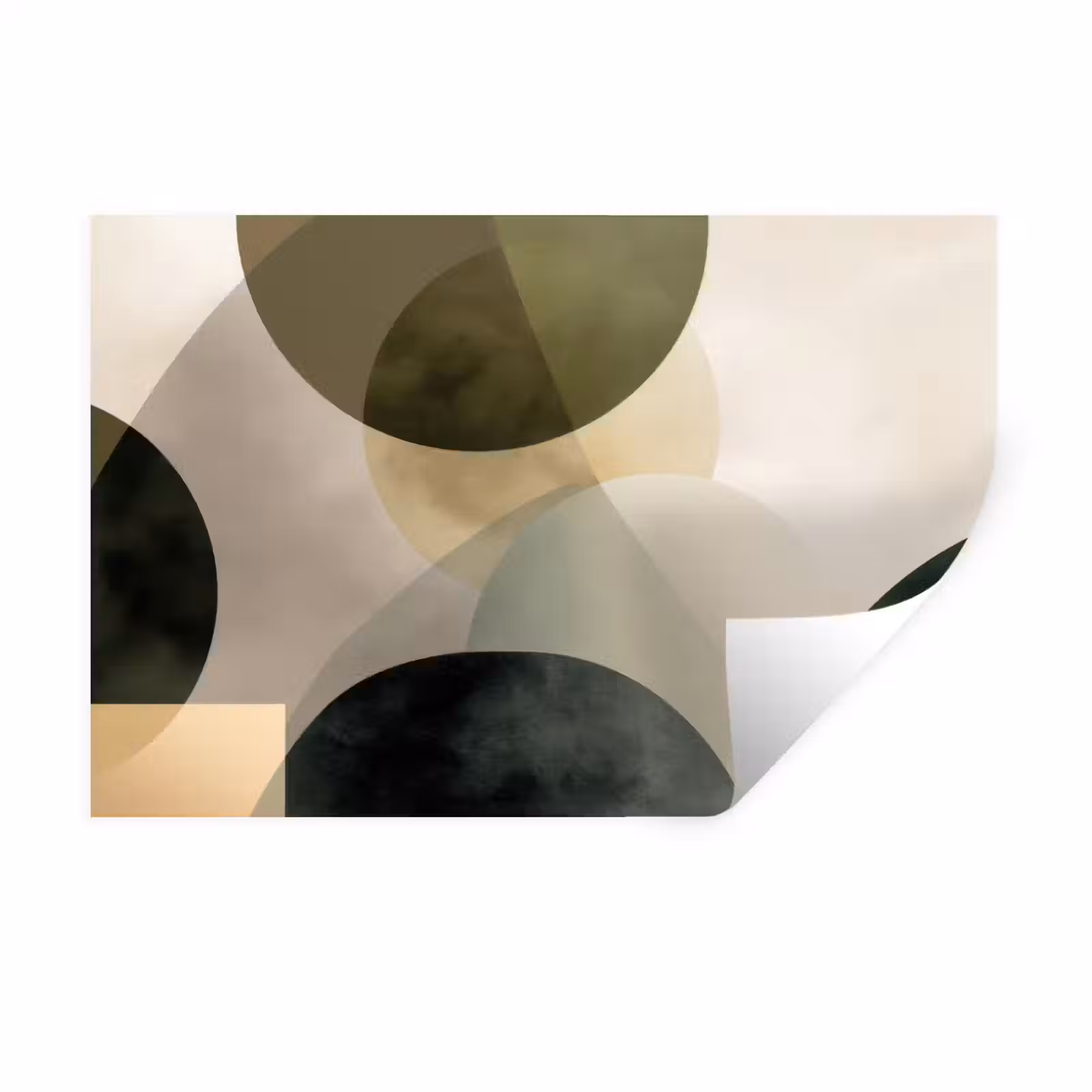 Muursticker - Vlakken - Abstract - Beige - Cirkels — 1