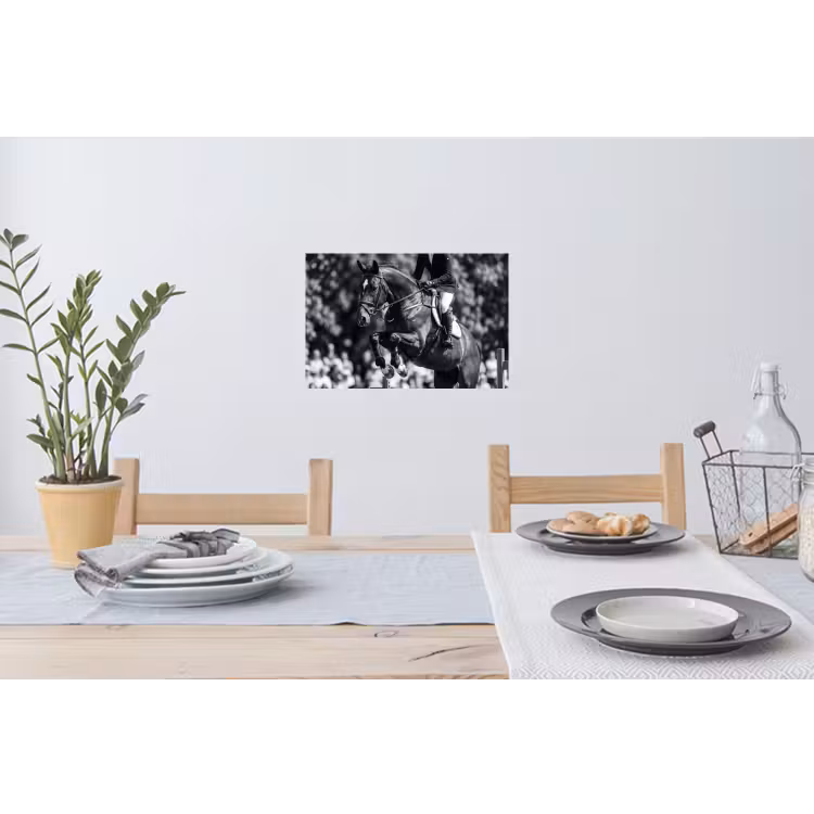 Muursticker - Springen - Paard - Zwart - Wit — 3