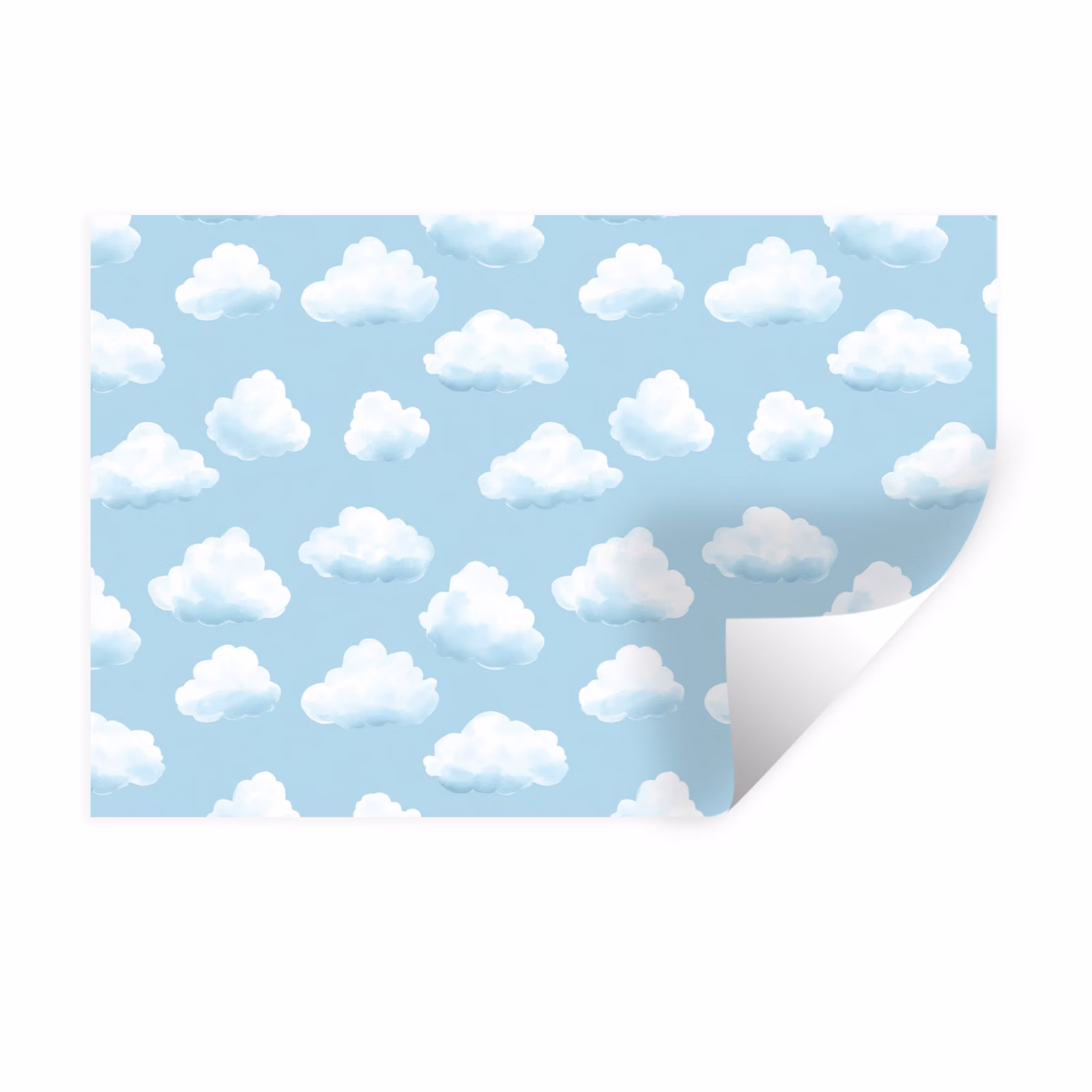 Muursticker - Wolken - Illustratie - Blauw — 1