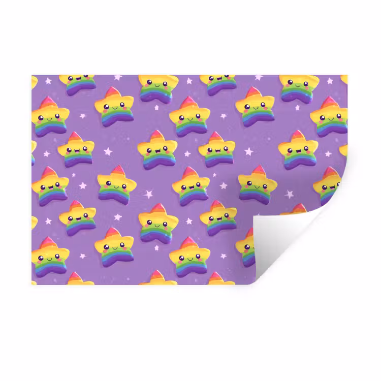 Muursticker - Sterren - Regenboog - Paars — 1
