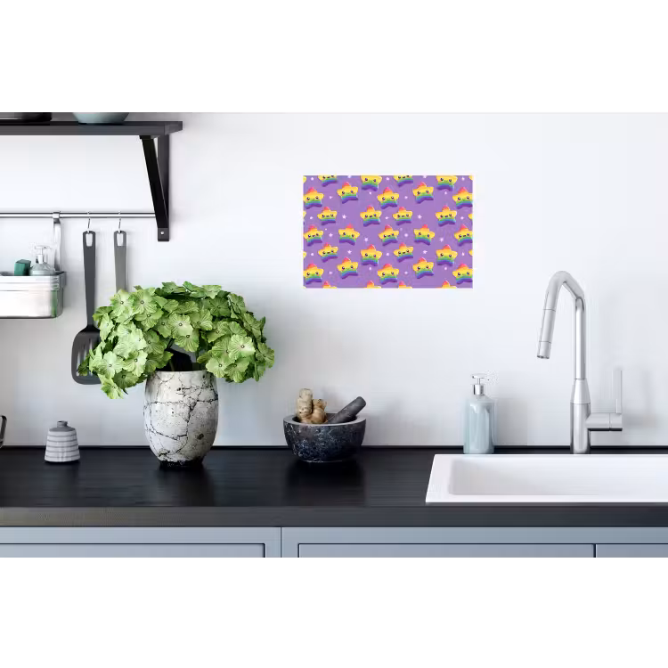 Muursticker - Sterren - Regenboog - Paars — 2