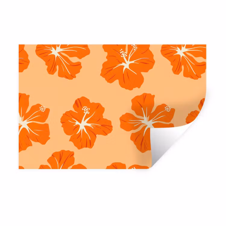 Muursticker - Tropisch - Hibiscus - Oranje — 1