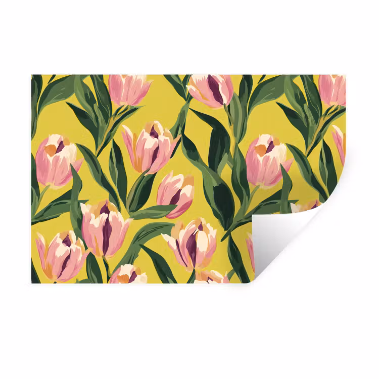 Muursticker - Tulpen - Botanisch - Geel — 1