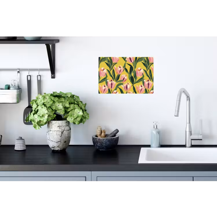 Muursticker - Tulpen - Botanisch - Geel — 2