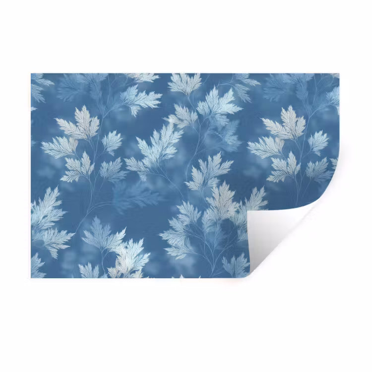 Muursticker - Varen - Botanisch - Patroon - Grijsblauw — 1