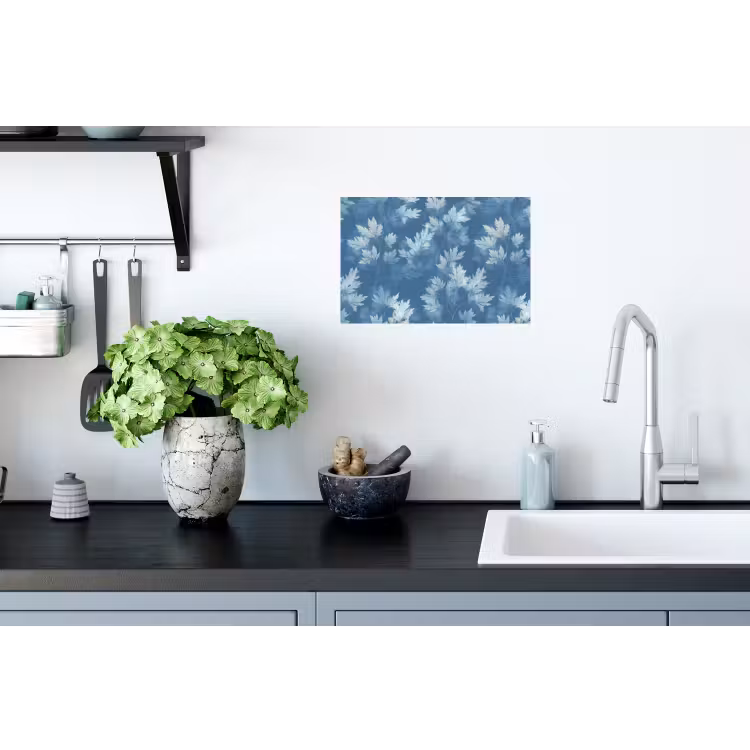 Muursticker - Varen - Botanisch - Patroon - Grijsblauw — 2