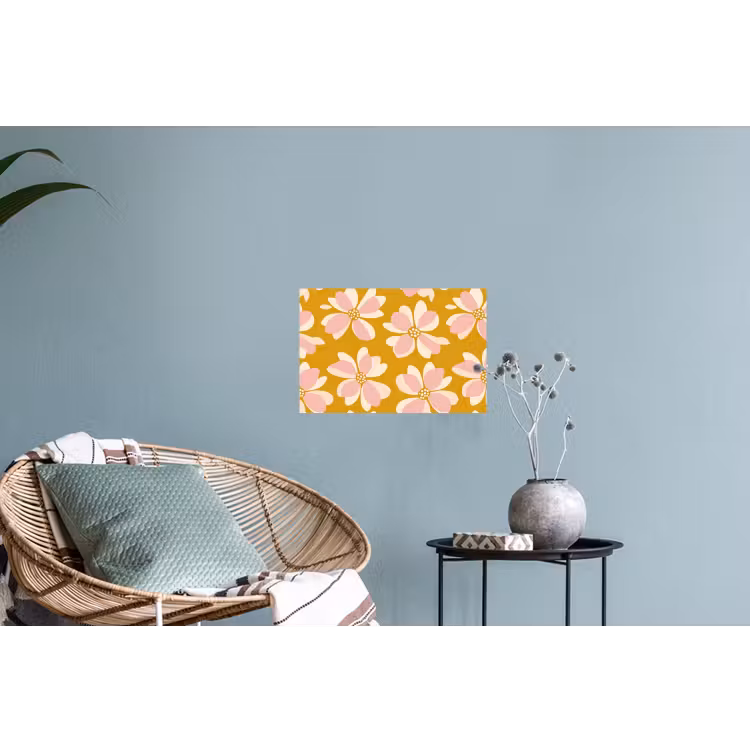 Muursticker - Vintage - Bloemen - Okergeel — 4