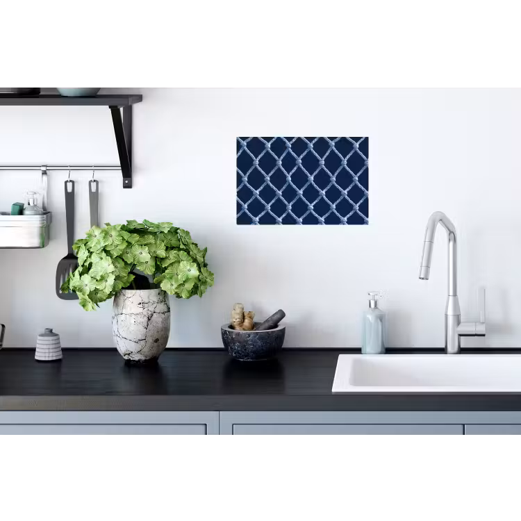 Muursticker - Visnet - Touw - Patroon - Marineblauw — 2