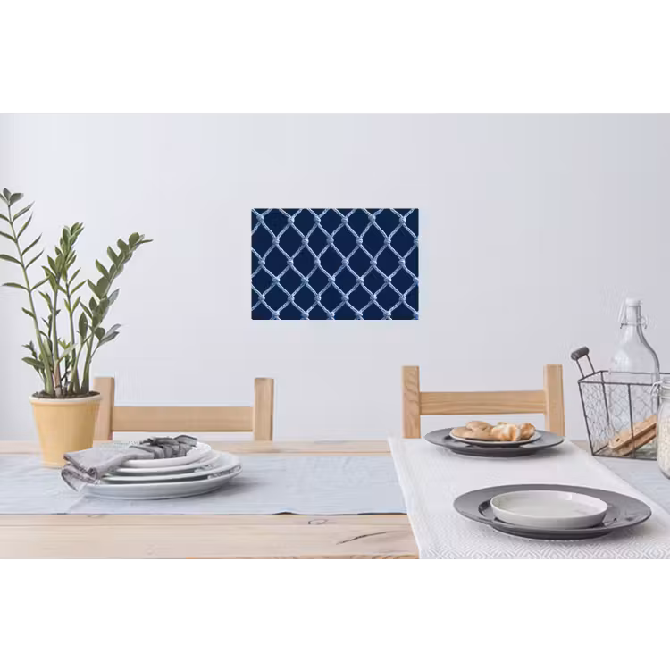 Muursticker - Visnet - Touw - Patroon - Marineblauw — 3