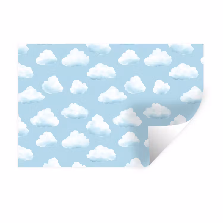 Muursticker - Wolken - Illustratie - Blauw — 1