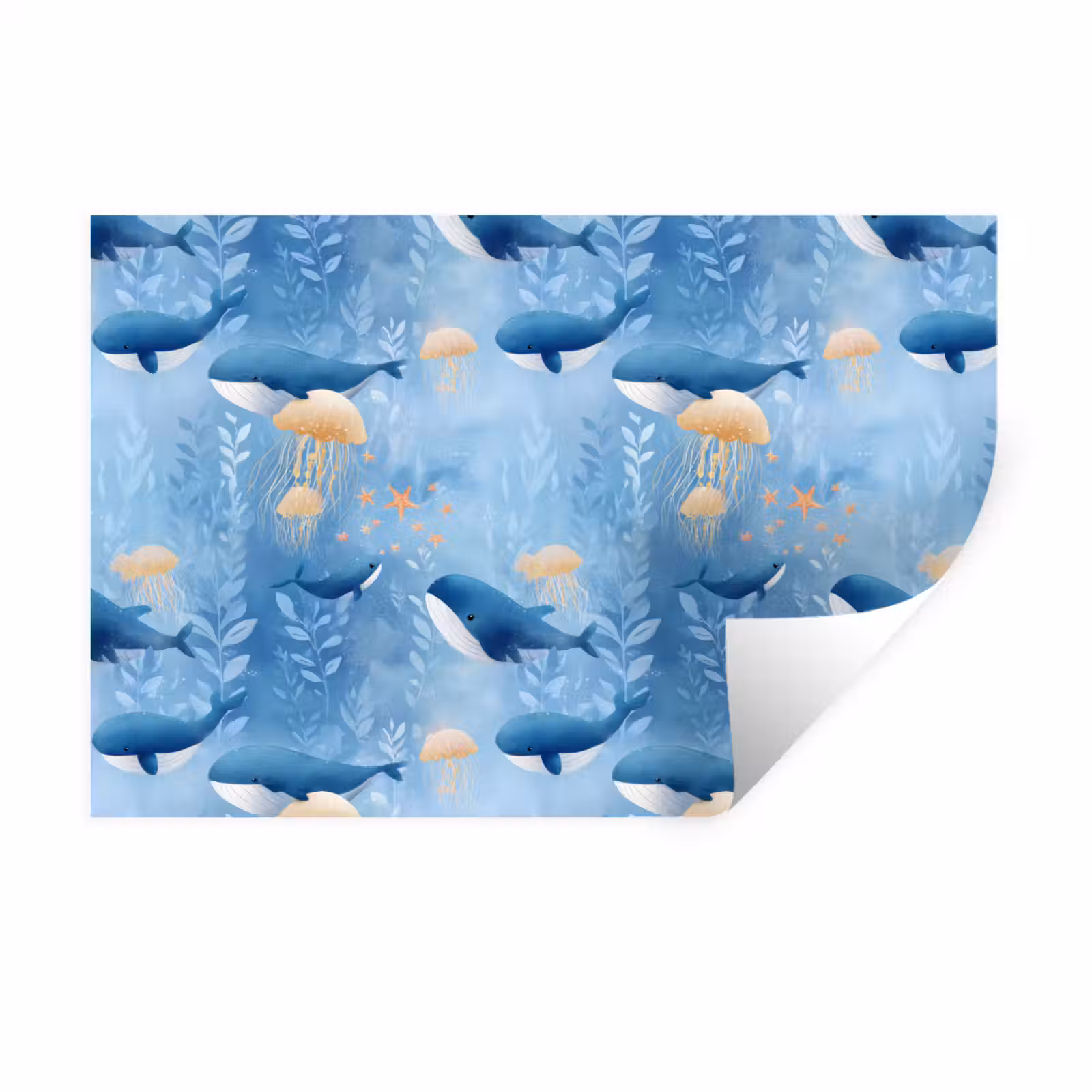 Muursticker - Walvissen - Oceaan - Blauw — 1
