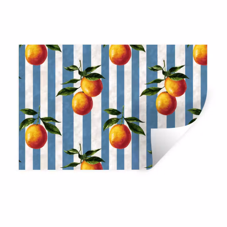 Muursticker - Strepen - Citroen - Blauw — 1