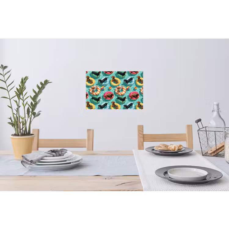 Muursticker - Teckels - Zwembad - Kleurrijk — 3