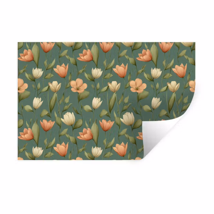 Muursticker - Tulpen - Botanisch - Groen — 1