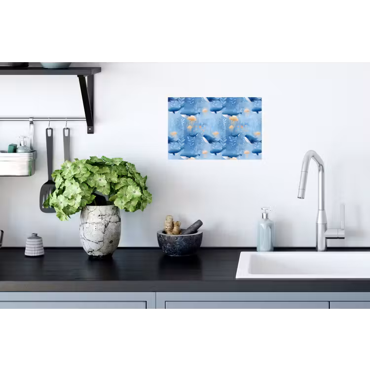 Muursticker - Walvissen - Oceaan - Blauw — 2