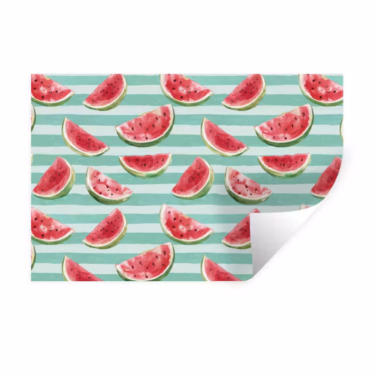 Muursticker - Watermeloen - Strepen - Groen — 1