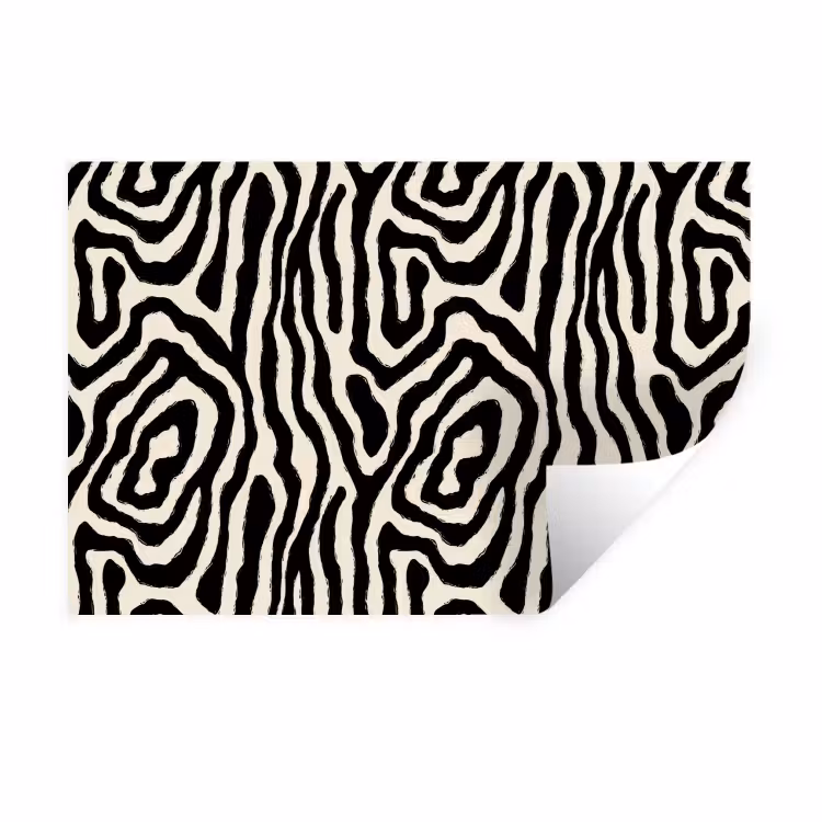 Muursticker - Zebra - Zwart - Abstract — 1