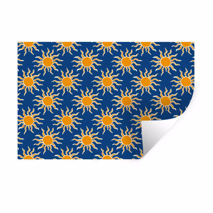 Muursticker - Zon - Patroon - Blauw — 1