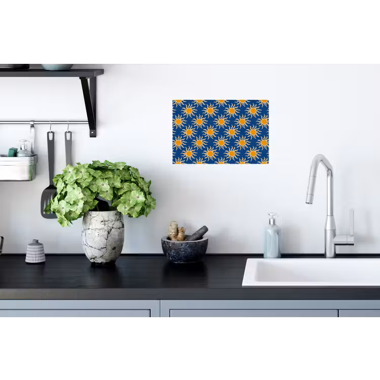 Muursticker - Zon - Patroon - Blauw — 2