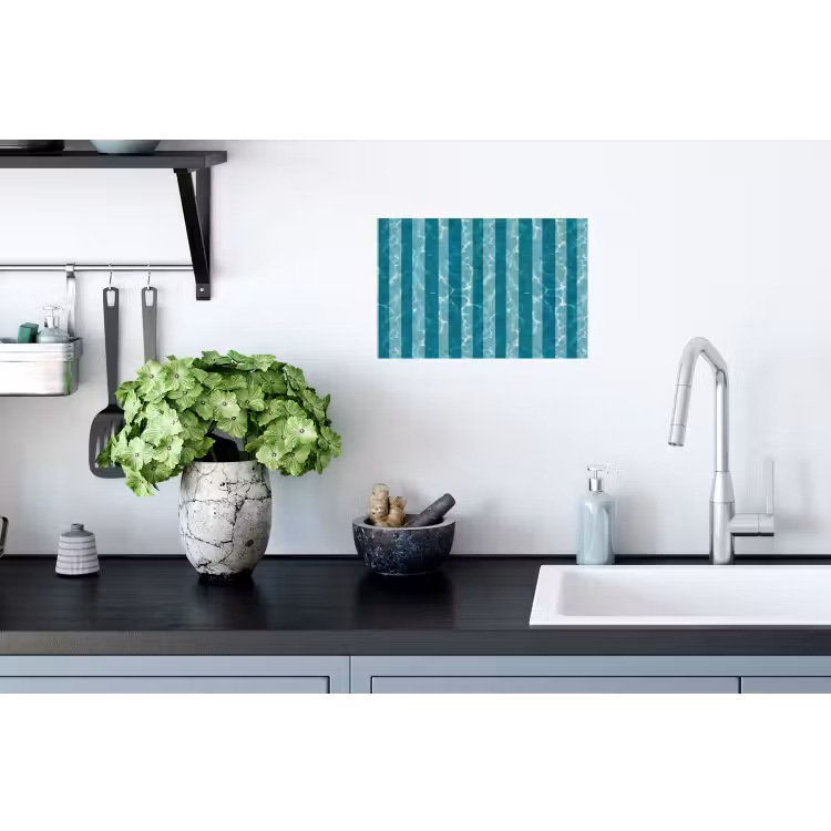 Muursticker - Zwembad - Strepen - Groen — 2