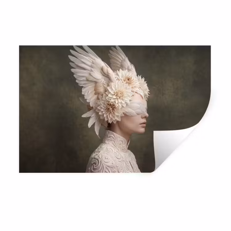 Muursticker - Vleugels - Vrouw - Wit — 1