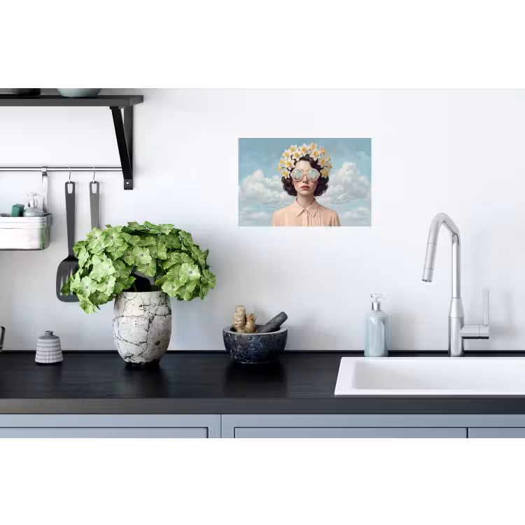 Muursticker - Vrouw - Narcissen - Geel — 2