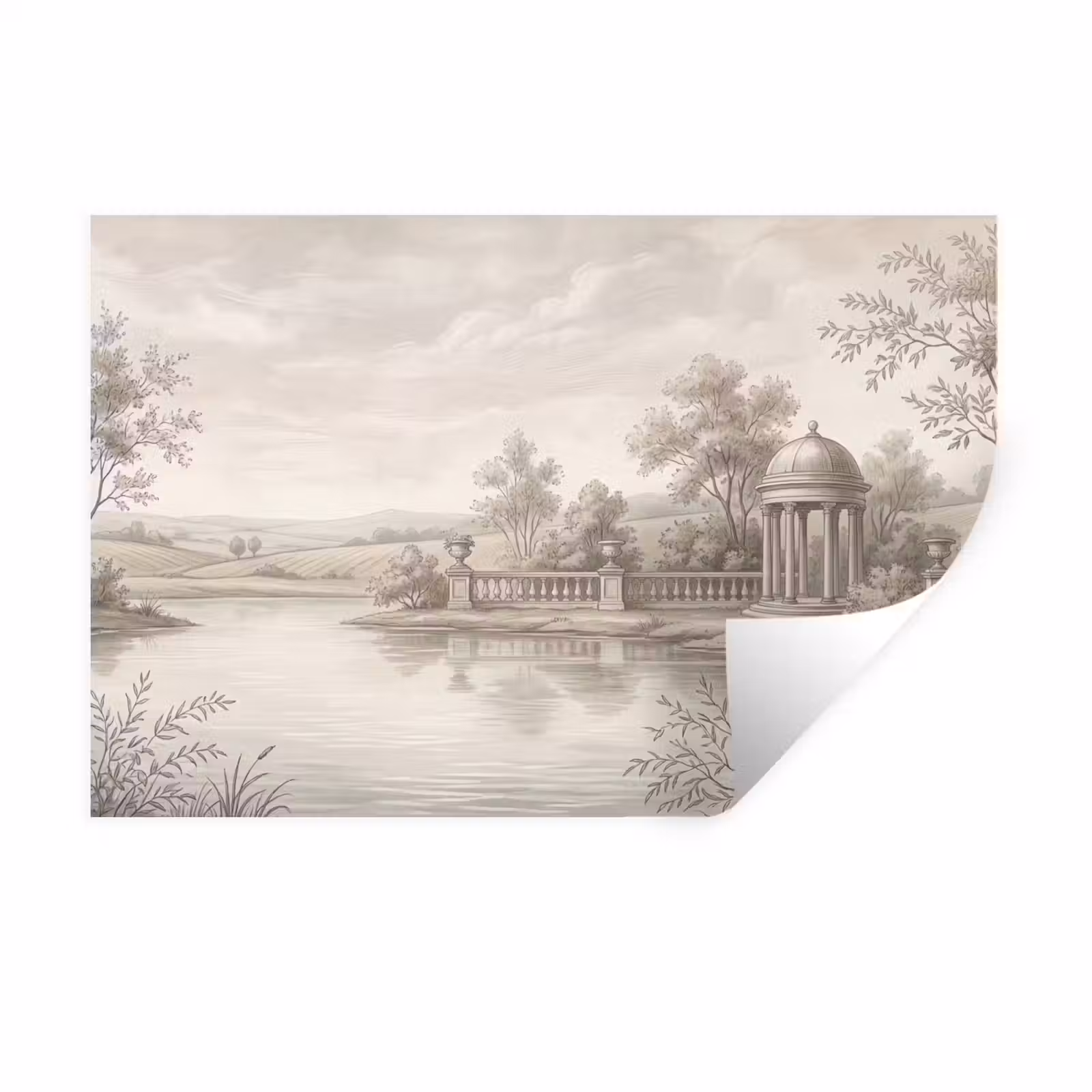 Muursticker - Terras - Water - Natuur - Landschap — 1