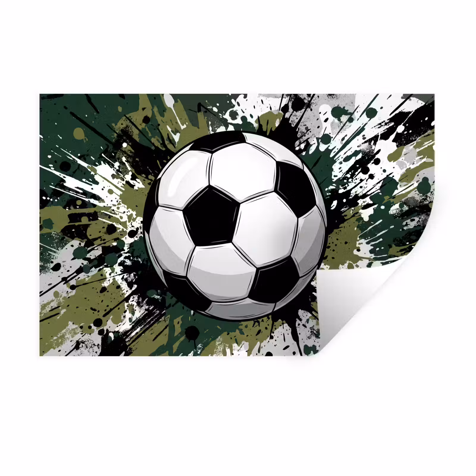 Muursticker - Voetbal - Verf - Spetters - Groen — 1